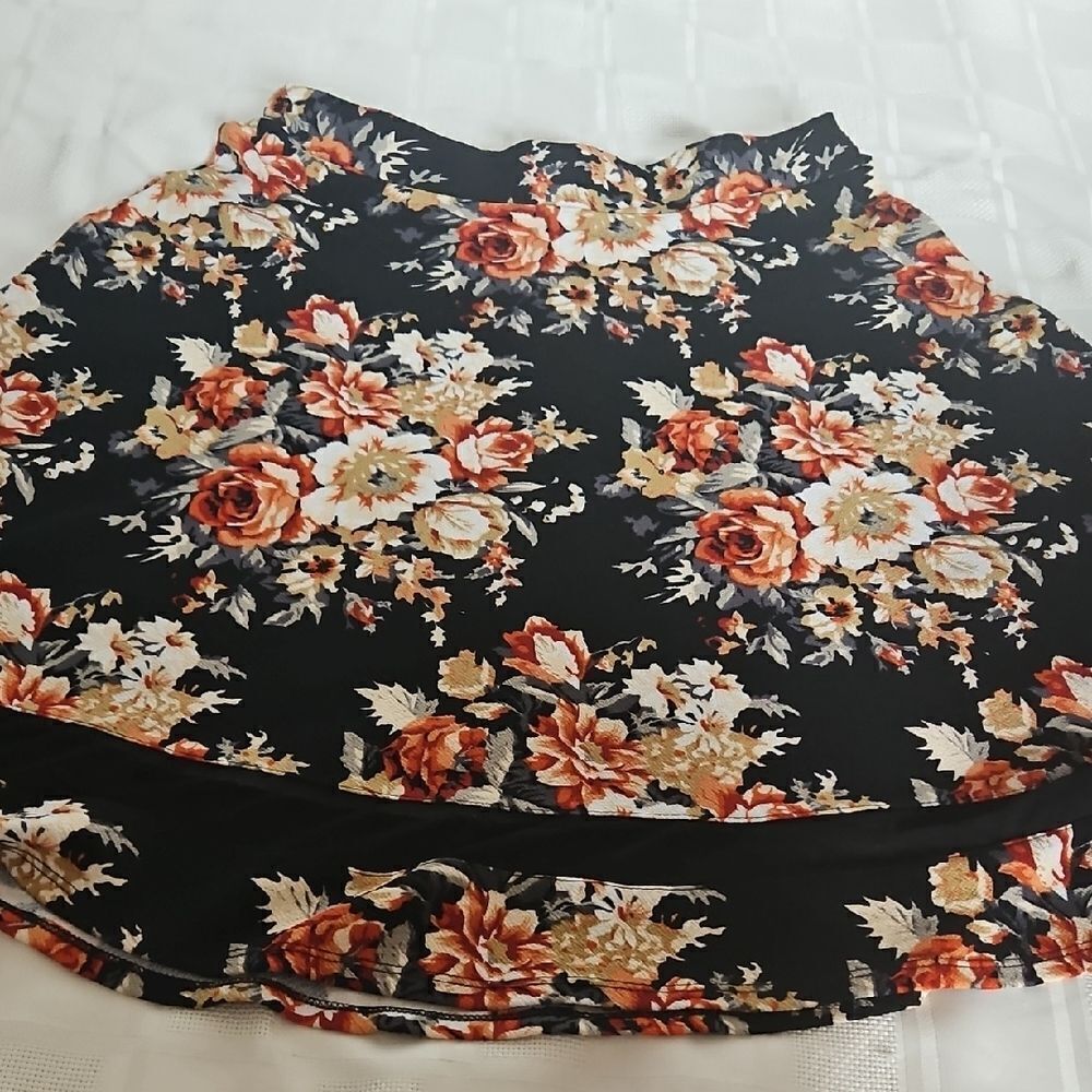 Faith and Joy Orange Black A-Line Skirt Casual Resort Wear - Picture 11 of 16